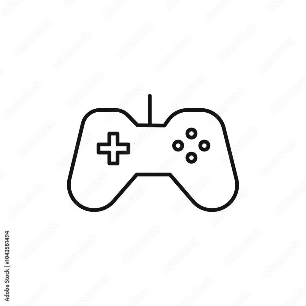 Gaming Controller Icon Flat art illustration in outline Gaming Controller Icon Flat art illustration in outline