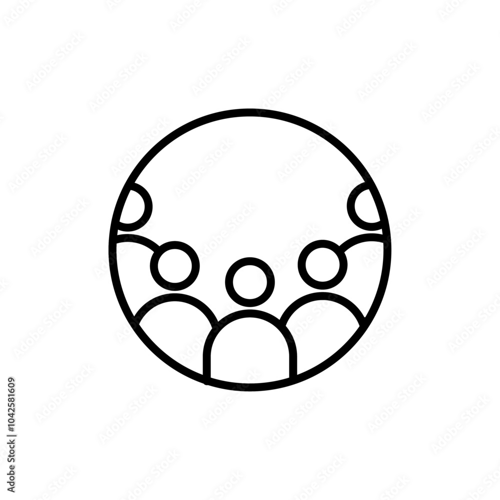 Group icon Flat art illustration in outline Group icon Flat art illustration in outline