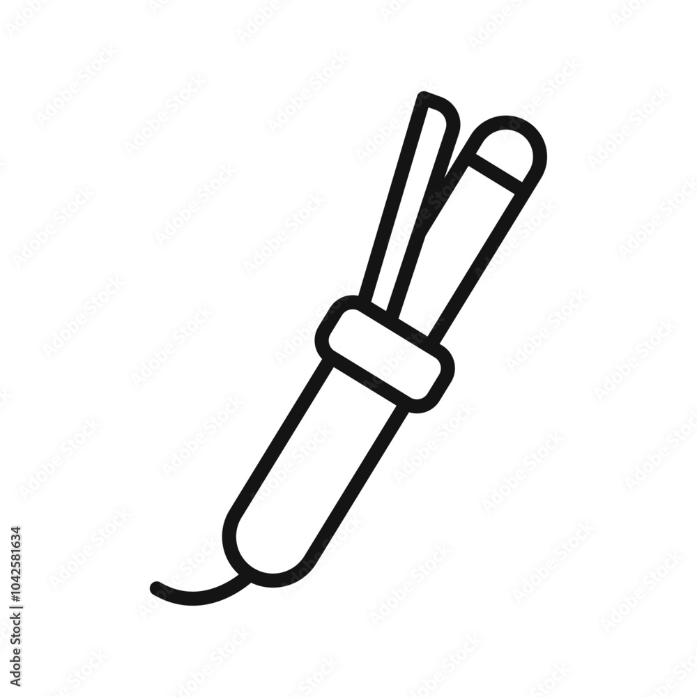 Hair curler icon Flat art illustration in outline Hair curler icon Flat art illustration in outline