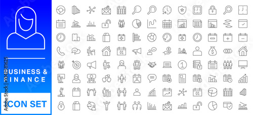 Finance line icons set. Money payments elements outline icons collection. Payments elements symbols. Currency, money, bank, cryptocurrency, check, wallet, piggy, balance, safe photo