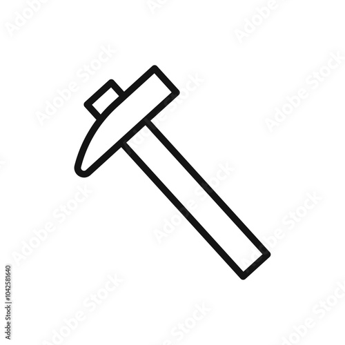 Hammer icon Flat art illustration in outline