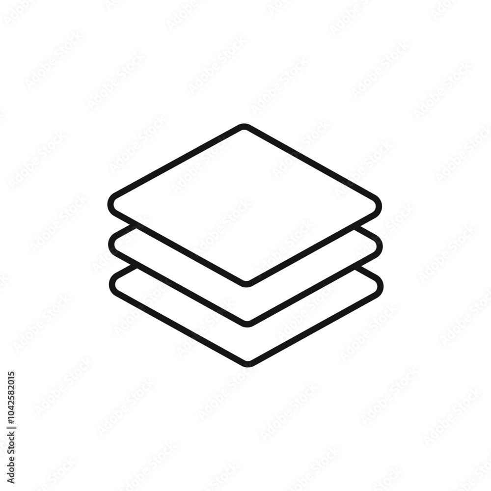 Layers icon Flat art illustration in outline Layers icon Flat art illustration in outline