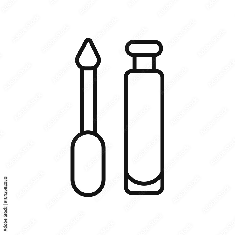Lip gloss icon Flat art illustration in outline Lip gloss icon Flat art illustration in outline