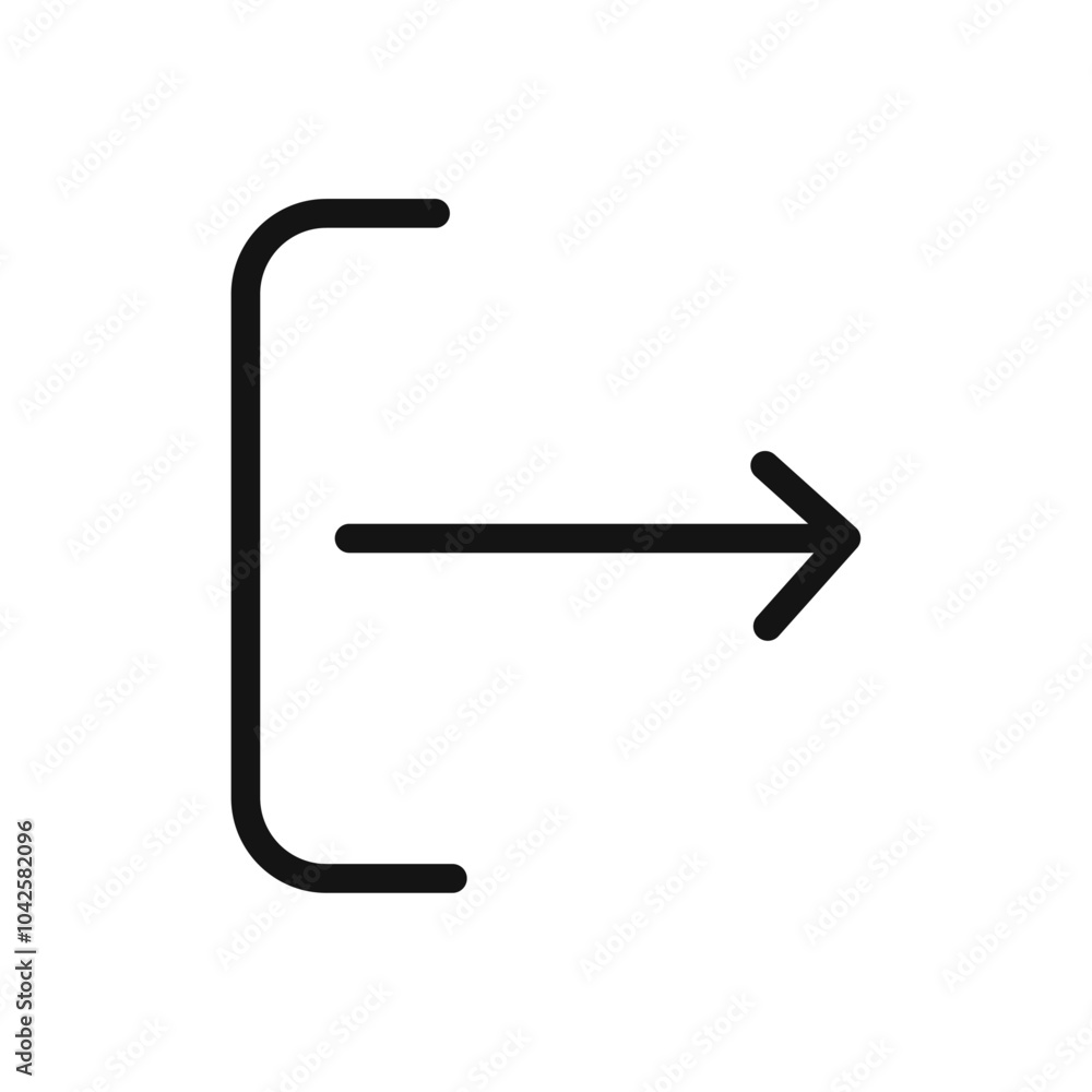 Log out icon Flat art illustration in outline Log out icon Flat art illustration in outline