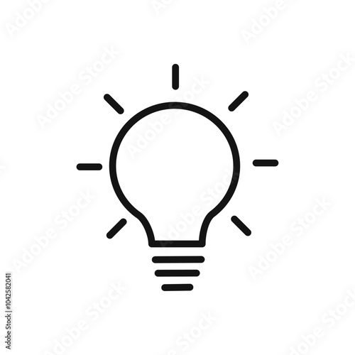 Lightbulb icon Flat art illustration in outline