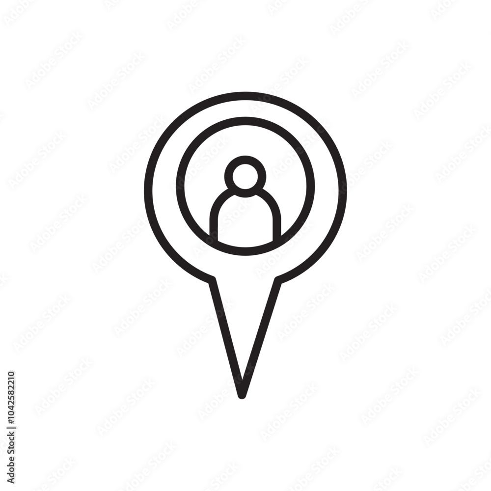 Map marker icon Flat art illustration in outline Map marker icon Flat art illustration in outline