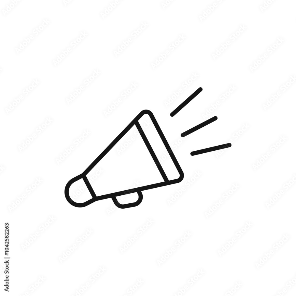 Megaphone icon Flat art illustration in outline Megaphone icon Flat art illustration in outline