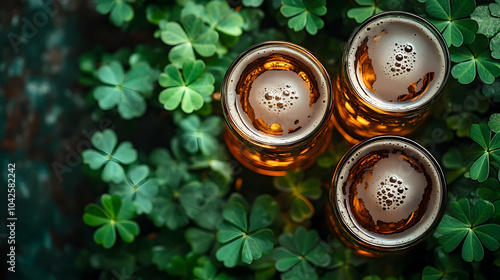 Three jars of beer surround...