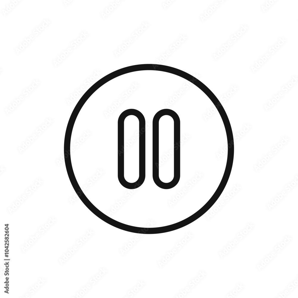 Pause icon Flat art illustration in outline Pause icon Flat art illustration in outline