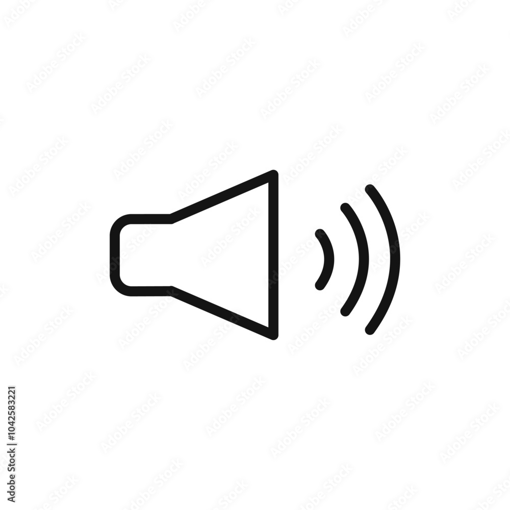 Speaker Icon Flat art illustration in outline Speaker Icon Flat art illustration in outline
