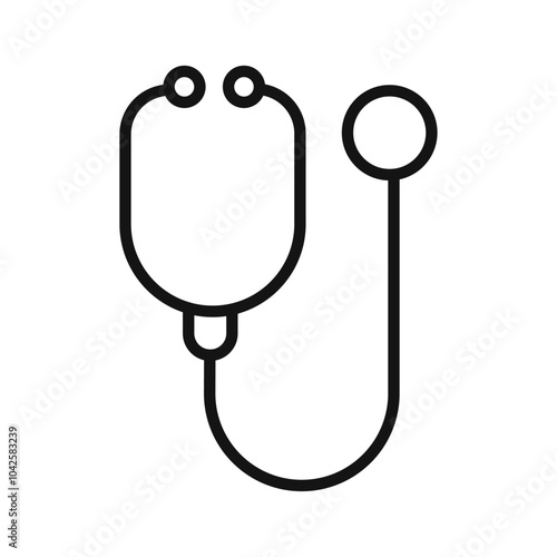 Stethoscope icon Flat art illustration in outline