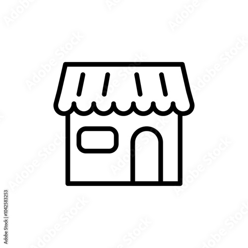 Store icon Flat art illustration in outline