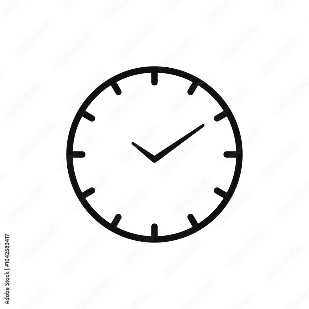 Time icon Flat art illustration in outline Time icon Flat art illustration in outline