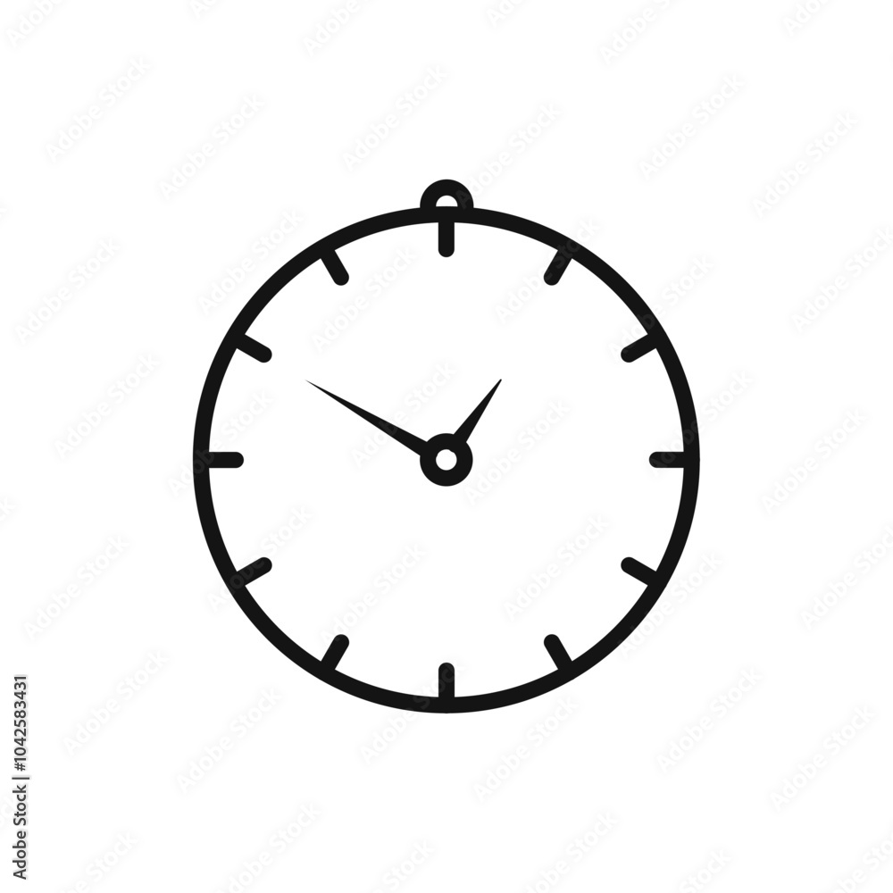 Time icon Flat art illustration in outline Time icon Flat art illustration in outline