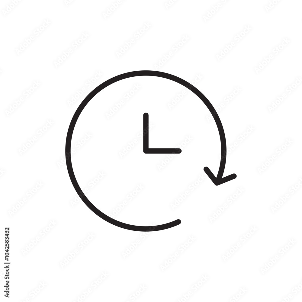 Time forward icon Flat art illustration in outline Time forward icon Flat art illustration in outline