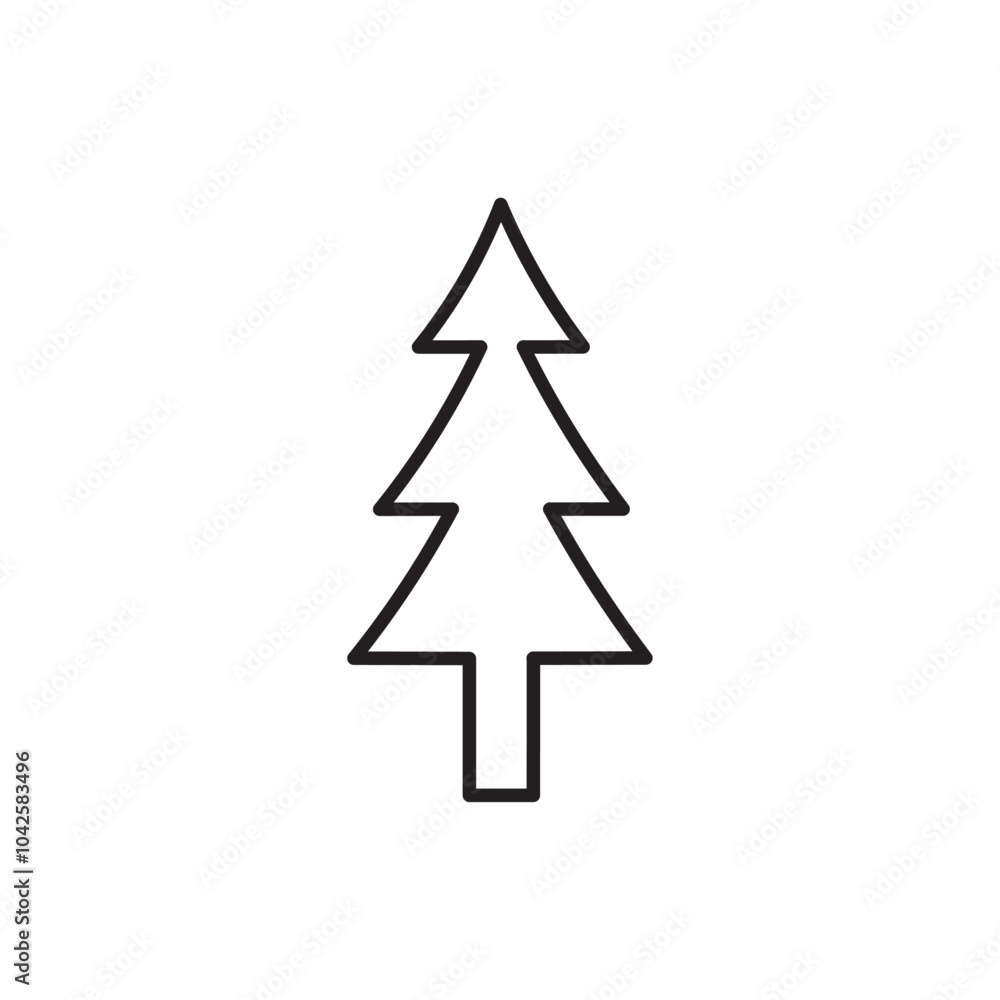 Tree icon Flat art illustration in outline Tree icon Flat art illustration in outline
