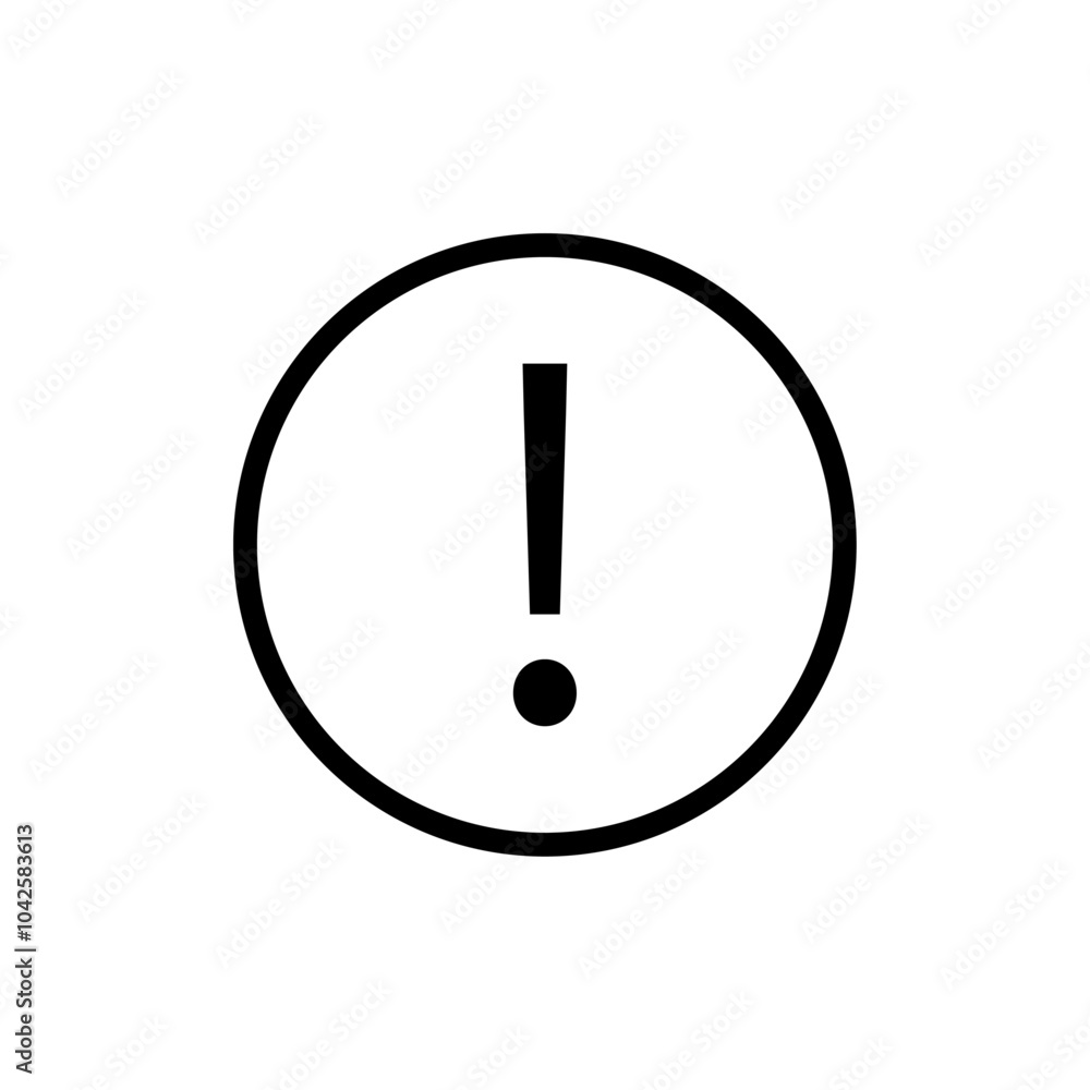 Warning Icon Flat art illustration in outline Warning Icon Flat art illustration in outline