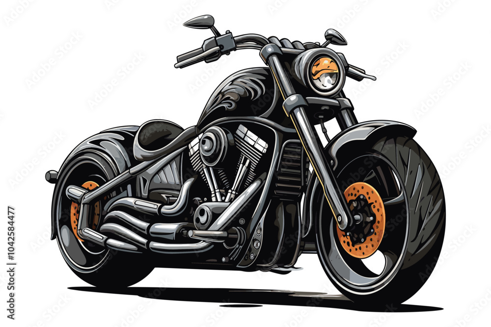 Chopper customizations vector motorcycle illustrations Chopper customizations vector motorcycle illustrations