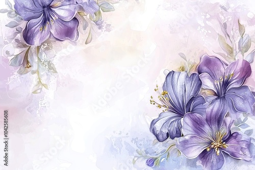 Beautiful purple flowers on a soft pastel background, ideal for various designs.