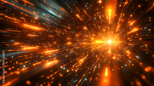 Abstract burst of light and...