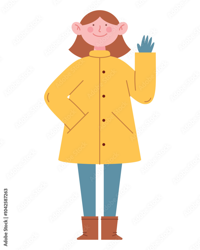woman cartoon wearing winter clothes woman cartoon wearing winter clothes