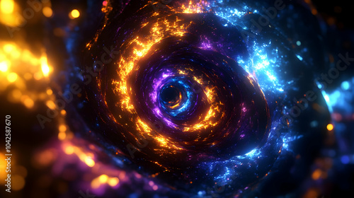 Colorful swirling galaxy wi...
