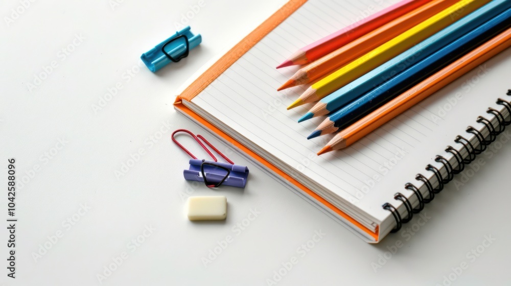Colored Pencils and Notebook Colored Pencils and Notebook