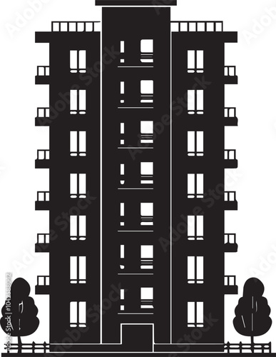 silhouette of a hotel