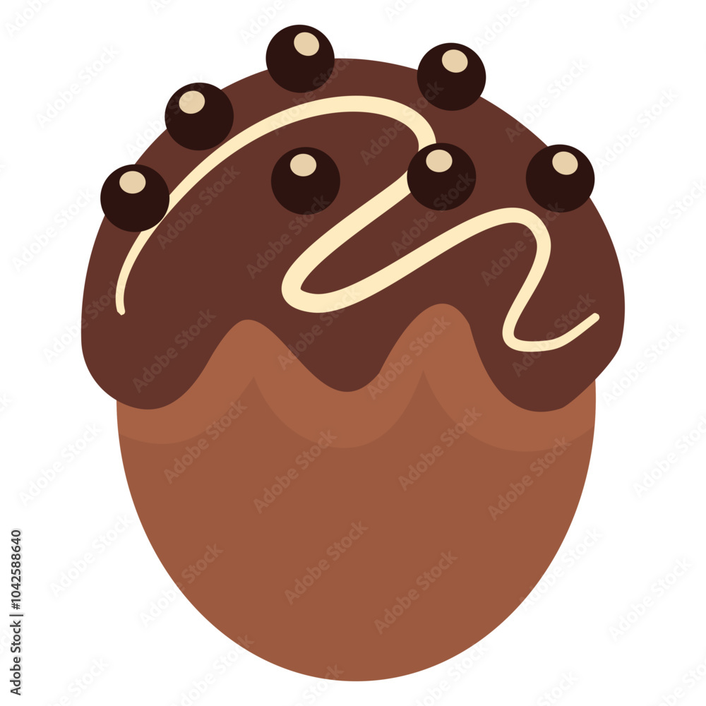 Naklejka premium Chocolate Illustration in Trendy Cartoon Design. World Chocolate Day Celebration. Isolated Vector