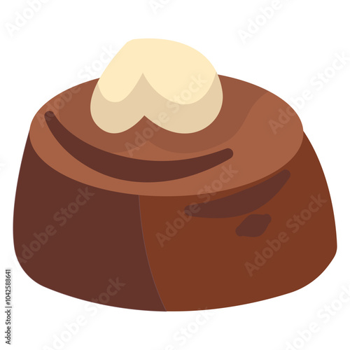 Chocolate Illustration in Trendy Cartoon Design. World Chocolate Day Celebration. Isolated Vector