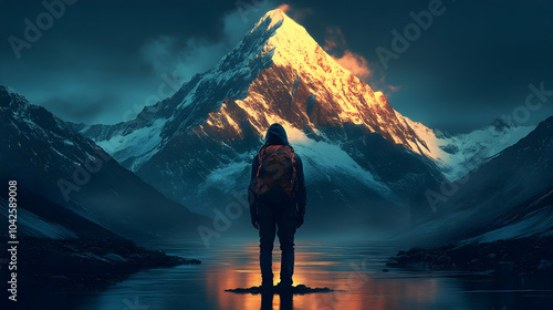 A lone figure stands before...