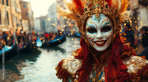 A vibrant masquerade partic...