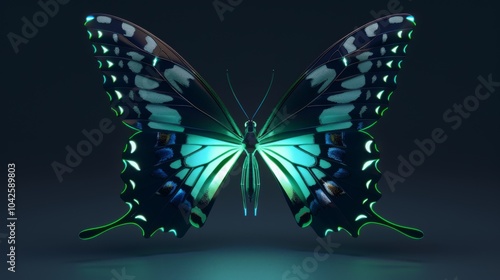 Minimalist 3D Swallowtail Butterfly Design photo