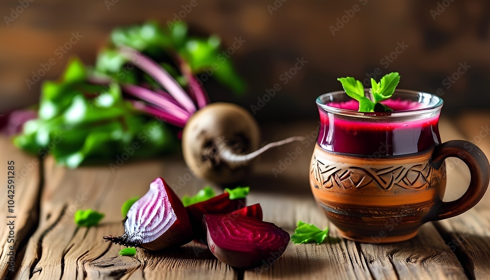 Delightful beetroot beverage a rich and healthy choice for refreshing your day with nature's bounty and vibrant flavors Delightful beetroot beverage a rich and healthy choice for refreshing your day with nature's bounty and vibrant flavors