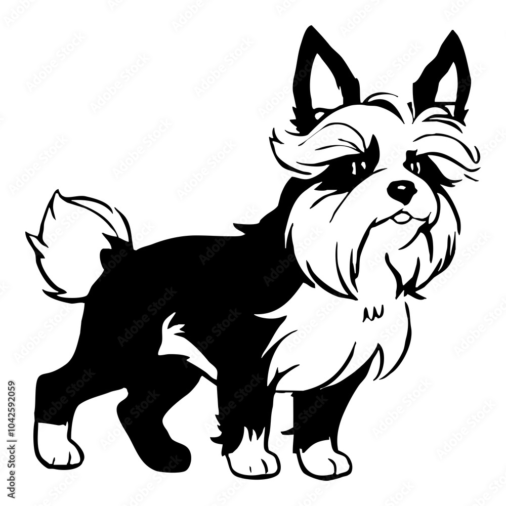 Obraz premium Dog . Animal black and white illustration . Logo design, for use in graphics.