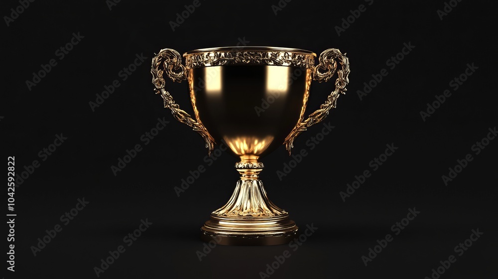 Ornate Gold Trophy with Detailed Handles Ornate Gold Trophy with Detailed Handles