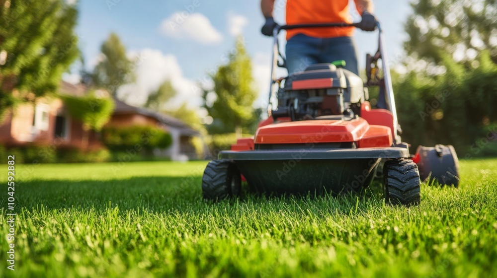 Lawn Maintenance with Vibrant Green Grass and Cleaner Lines Lawn Maintenance with Vibrant Green Grass and Cleaner Lines