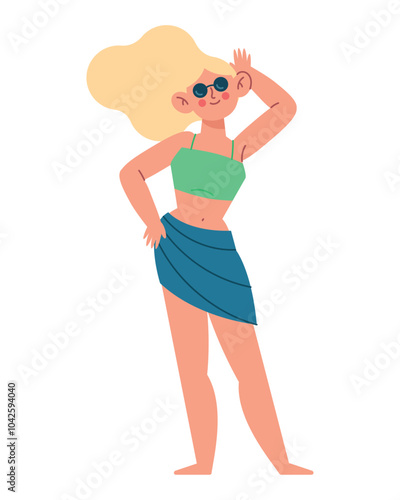 woman wearing fashion summer clothes