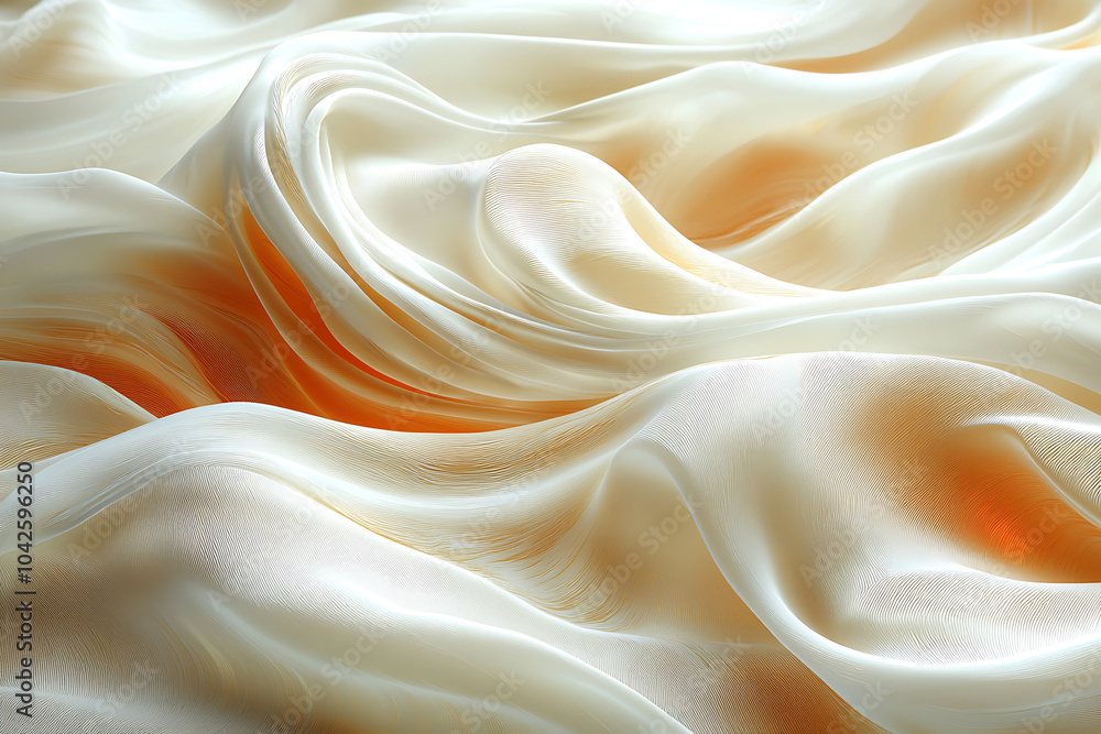 Soft, flowing fabric in warm tones creates serene and elegant atmosphere, perfect for various design applications. delicate texture and gentle waves evoke sense of luxury and comfort Soft, flowing fabric in warm tones creates serene and elegant atmosphere, perfect for various design applications. delicate texture and gentle waves evoke sense of luxury and comfort