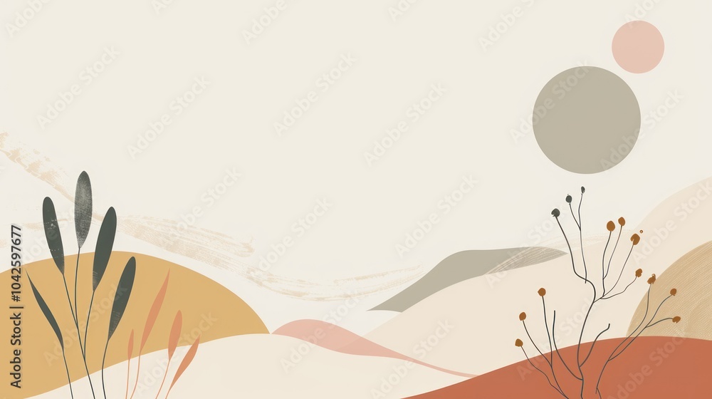 Abstract Landscape with Minimalist Design Abstract Landscape with Minimalist Design