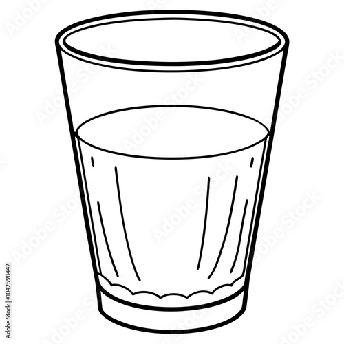 Line art of a water glass  vector