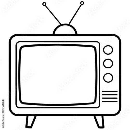 Line art of tv vector illustration 