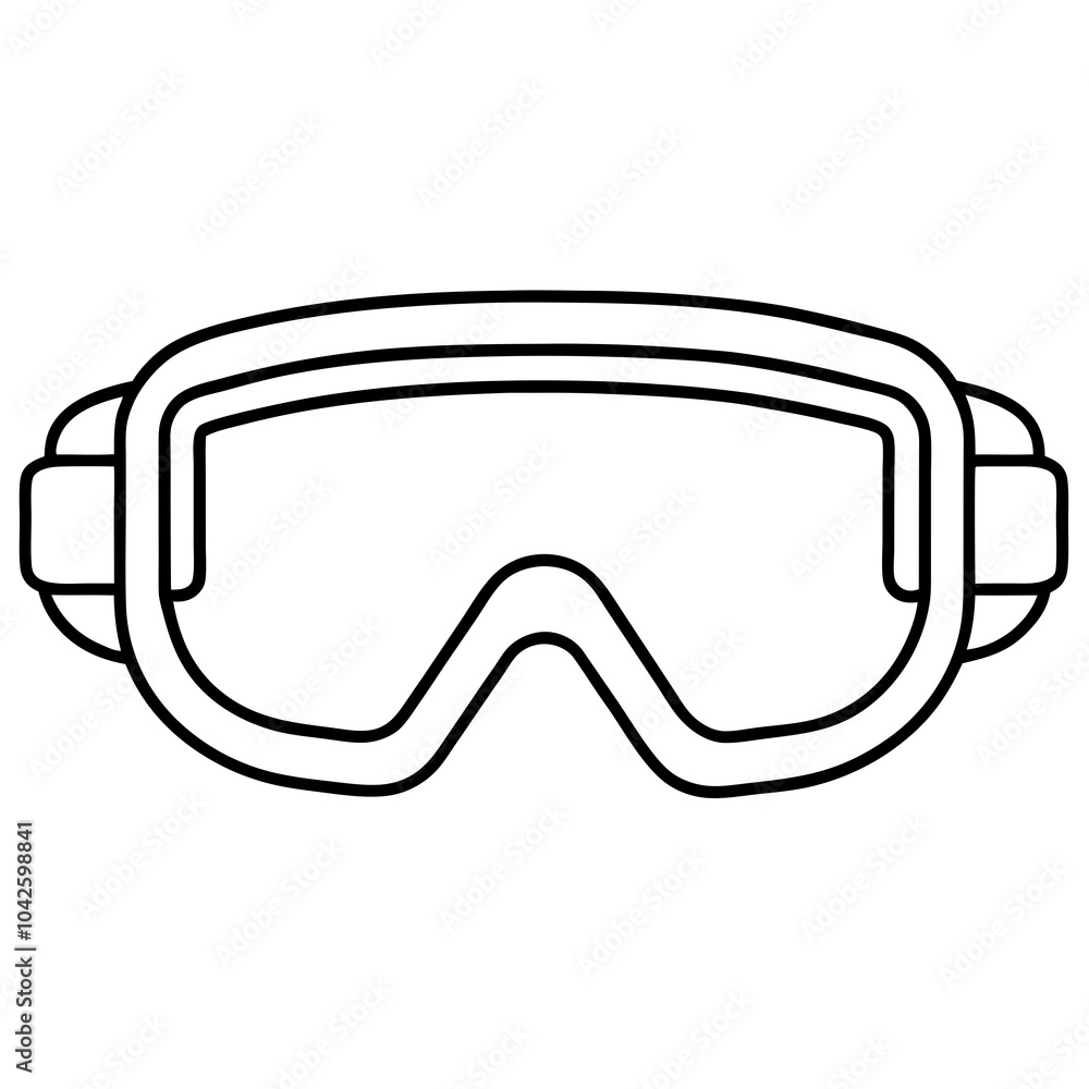 Line art of safety goggles vector Line art of safety goggles vector