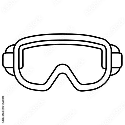 Line art of safety goggles vector 