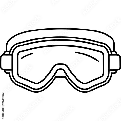 Line art of safety goggles vector 