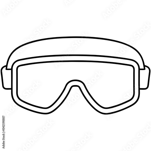 Line art of safety goggles vector 