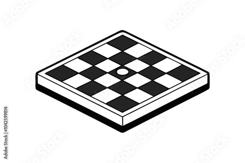 Chessboard | isolated vector silhouette illustration on white background