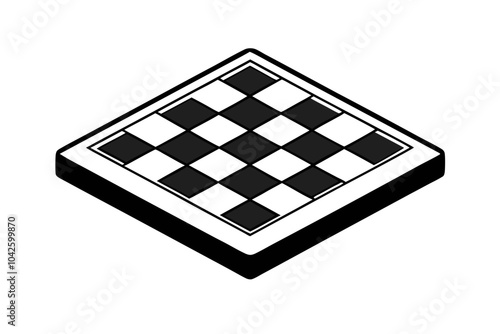 Chessboard | isolated vector silhouette illustration on white background