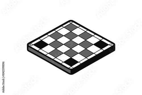 Chessboard | isolated vector silhouette illustration on white background