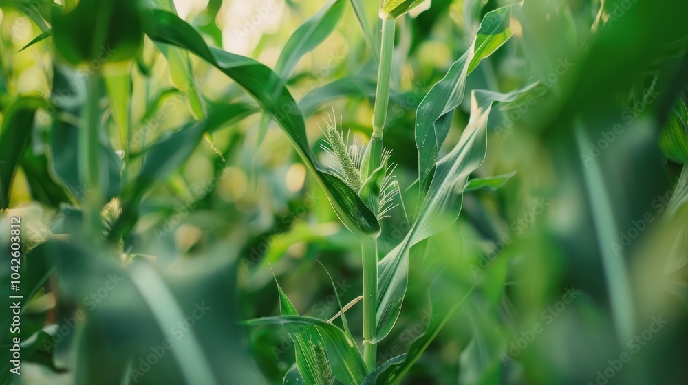 Naklejka premium Cornfield closeup
